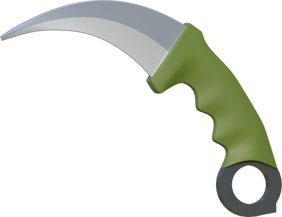 karambit traditional melee weapon 3d icon